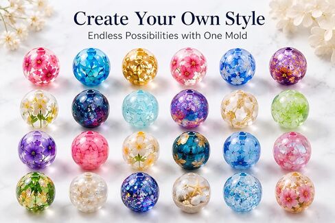 2pcs Sphere Ball Silicone Bead Molds with Holes Round Resin Epoxy Mold for Jewelry, Polymer Clay, Soap Making, Cabochon Gemstone DIY Crafting Projects,Diameter 12mm, 16mm (Sphere Ball 2 in Set) in Saudi Arabia