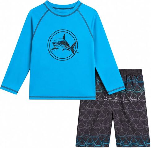 مجموعة Rashguard للأولاد من iXtreme - طقم ملابس سباحة بأكمام طويلة بعامل حماية من الأشعة فوق البنفسجية 50+ مكون من قطعتين (للرضع/الأطفال الصغار/الأطفال) in Kuwait