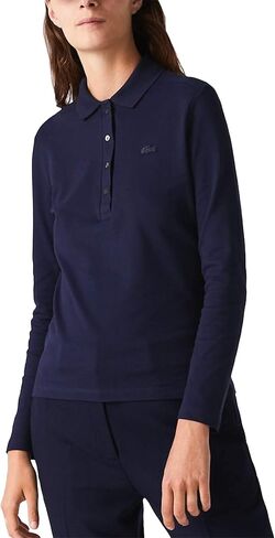 Lacoste Women's Long Sleeve Slim Fit Stretch Pique Polo Shirt in Kuwait