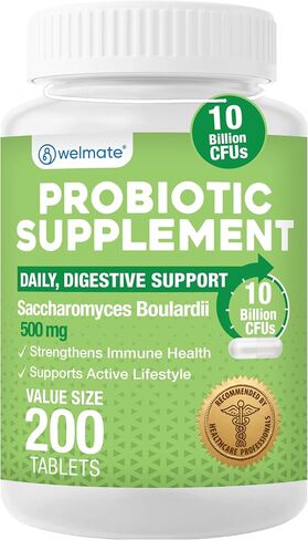 WELMATE Bifidobacterium | Probiotic Supplement | Supports Gut Health | Immune Support | Digestive Enzymes | Gluten Free | Vegan | Men & Womens Probiotic | Value Size | 200 Count in Kuwait
