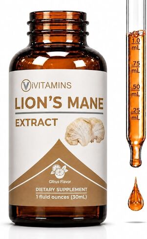 Lions Mane Liquid - Lion’s Mane Tincture for Memory, Focus & Clarity - Lions Mane Supplement - Lions Mane - Lion Mane Mushroom Supplement - Nootropics Brain Support Supplement - (1 Pack) in Saudi Arabia