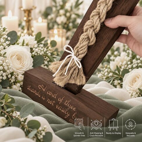 A Cord of Three Strands Wedding Sign, Tie The Knot Ceremony Sign Strand of Three Cords Sign Ecclesiastes 4:9-12 in Kuwait