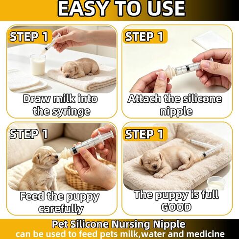 Silicone Pet Feeding Nipple and Syringes for Newborn Animals in Kuwait