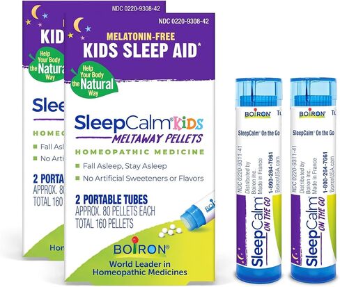 Boiron SleepCalm Kids Sleep Aid for Deep, Relaxing, Restful Nighttime Sleep - Melatonin-Free and Non Habit-Forming - 2 Count (160 Pellets) in Kuwait
