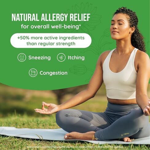 ClearLife Extra Strength Multi-System Allergy Relieving Homeopathic Remedy - 15 Powerful Actives Provide Potent Maximum Congestion, Itchiness & Sinus Pressure Relief - Non-Drowsy - 60 Tablets in Kuwait