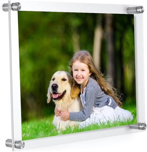 إطار Meetu أكريليك مقاس 11 × 14 - إطار صورة داخلي مقاس 10 × 12 - إطار صورة مثبت على الحائط يستخدم كإطار صورة عائلي، إطار صور للأطفال، إطار للمستندات، إطارات فنية - إنشاء مظهر عائم واضح للعشاء in Kuwait