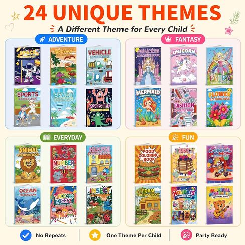 24 Pack Paint with Water Coloring Books for Kids Ages 4-8, Party Favor Kits with Brushes, Birthday Goodie Bag Stuffers, Classroom Prizes, Arts and Crafts Activities, Homeschool Supplies in Kuwait