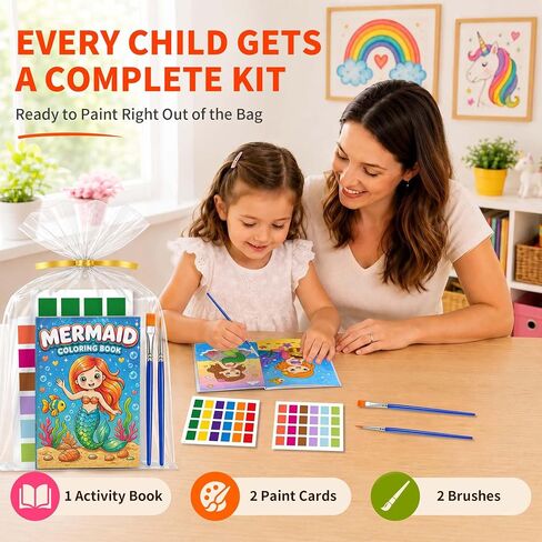 24 Pack Paint with Water Coloring Books for Kids Ages 4-8, Party Favor Kits with Brushes, Birthday Goodie Bag Stuffers, Classroom Prizes, Arts and Crafts Activities, Homeschool Supplies in Kuwait