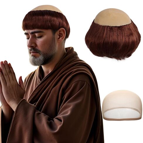 6 Pcs Set Old Man Wig Adult +Eyebrows+Beard+Glasses Short White Cosplay Wig Men Mad Crazy Scientist Wig Messy White Crazy Grandpa Wig Shaggy Synthetic Wig for Halloween Costume Party + Wig Cap in Kuwait