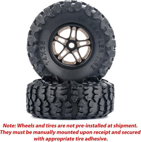 for Axial SCX30 Upgrade Wheels & Tires – 0.7" Brass Rim with Offset for Ford Bronco, Jeep Wrangler, Chevrolet K10 RC Rock Crawler Accessories 4pcs/Set in Saudi Arabia