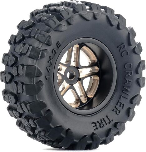 for Axial SCX30 Upgrade Wheels & Tires – 0.7" Brass Rim with Offset for Ford Bronco, Jeep Wrangler, Chevrolet K10 RC Rock Crawler Accessories 4pcs/Set in Saudi Arabia