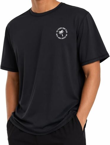 Ho Stevie! Men’s Rash Guard - Short Sleeve Loose Fitting Surf Swim Shirt - UV Protection UPF 50+ in Kuwait