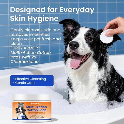 2% Chlorhexidine Wipes for Dogs & Cats Pet Skin Care in Kuwait