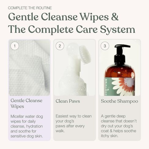Dandylion Dog Wipes, Gentle Cleanse, Micellar Water Formula, 90 Count in Kuwait