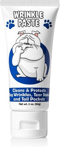 Squishface Wrinkle Paste (2oz) & 5x7 Wipes Bundle - Clean Wrinkles, Tear Stains, Tail Pockets, Paws – Anti-Itch, Deodorizing - Great for English Bulldogs, Pugs, Frenchies, French Bulldogs & Any Breed in Kuwait