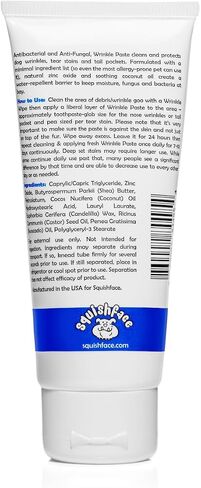 Squishface Wrinkle Paste (2oz) & 5x7 Wipes Bundle - Clean Wrinkles, Tear Stains, Tail Pockets, Paws – Anti-Itch, Deodorizing - Great for English Bulldogs, Pugs, Frenchies, French Bulldogs & Any Breed in Kuwait