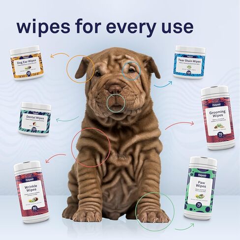 Petpost Large Grooming Wipes for Dogs | 70 Count 5x7" Deodorizing Dog Cleaning Wipes with Coconut Extract & Aloe | Gentle Pet Wipes with Cherry Blossom Scent for Full-Body Grooming in Kuwait