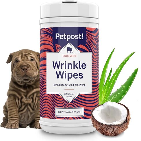 Petpost Large Grooming Wipes for Dogs | 70 Count 5x7" Deodorizing Dog Cleaning Wipes with Coconut Extract & Aloe | Gentle Pet Wipes with Cherry Blossom Scent for Full-Body Grooming in Kuwait
