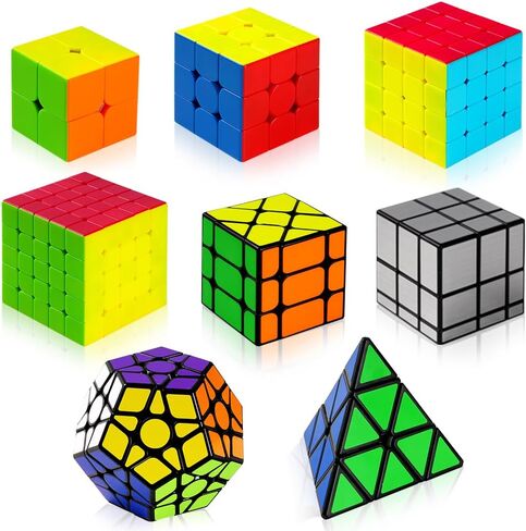 Speed Cubes 8 Pack Magic Puzzle Cube Collection for Kids & Adults in Kuwait