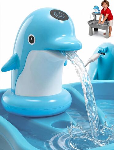 OKPOW Cute Dolphin Rechargeable Water Table Pump for Toddlers 1-3 in Saudi Arabia