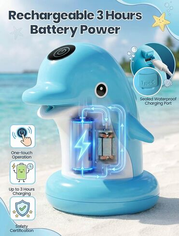 OKPOW Cute Dolphin Rechargeable Water Table Pump for Toddlers 1-3 in Saudi Arabia