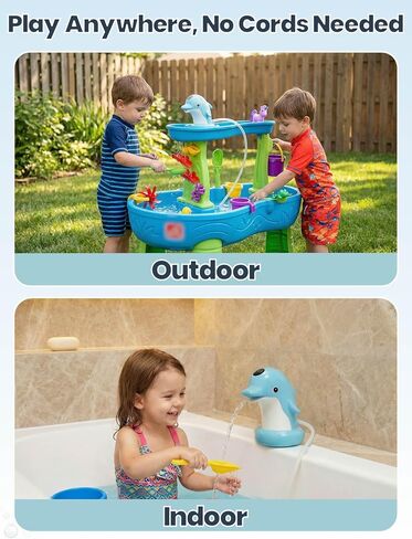 OKPOW Cute Dolphin Rechargeable Water Table Pump for Toddlers 1-3 in Saudi Arabia