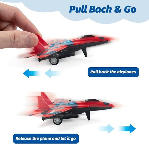 BOOJALOO Pull Back Airplane Toys Fighter Jets, Airplane Party Favors Plane Playset, Fighter Jet Toy, Plane Themed Kids Presents Toys for 3 Year Old boy (12 Pack) in Kuwait
