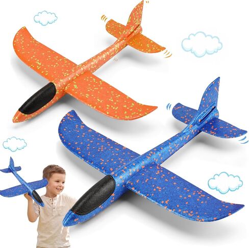 VCOSTORE 2 Pack Foam Airplanes for Kids, 13.3'' Hand Throw Glider Planes in Kuwait