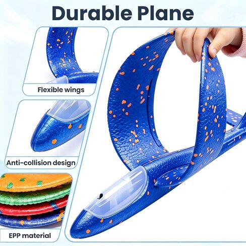 4 PCS 38CM LED Light Up Foam Glider Planes for Kids Outdoor Garden Toys in Kuwait