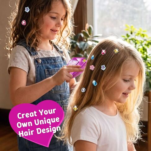 kidzkube Hair Jewelry & Bling Craft Toys for Girls, Hair Gem Stamper Kit – DIY Hair Arts Crafts – Birthday Gifts for 5 6 7 8 9 10 11 12 in Kuwait