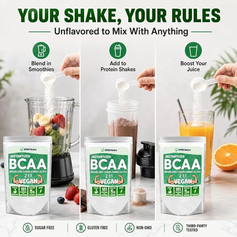 مسحوق XPRS Nutra BCAA - مكمل الأحماض الأمينية للرجال - مكملات تجريب BCAA غير منكهة - مكملات الصالة الرياضية للرجال - مكمل الأحماض الأمينية للنساء للتعافي بعد التمرين في صالة الألعاب الرياضية (2 رطل) in Kuwait