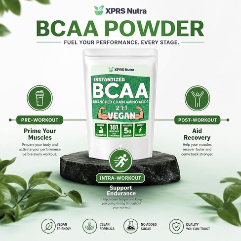 مسحوق XPRS Nutra BCAA - مكمل الأحماض الأمينية للرجال - مكملات تجريب BCAA غير منكهة - مكملات الصالة الرياضية للرجال - مكمل الأحماض الأمينية للنساء للتعافي بعد التمرين في صالة الألعاب الرياضية (2 رطل) in Kuwait