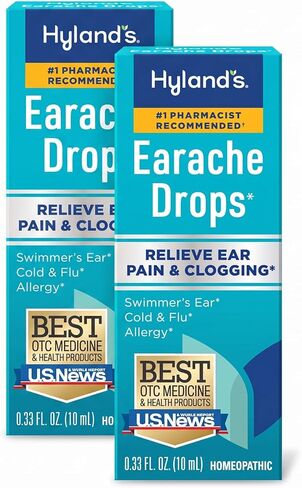 Hyland's Naturals Dry Ear Relief Oil, Relieve Ear Irritation Fast, for Itchy & Dry Irritated Ears, Ages 2+, Day & Night Drops, 0.5 Ounce in Kuwait