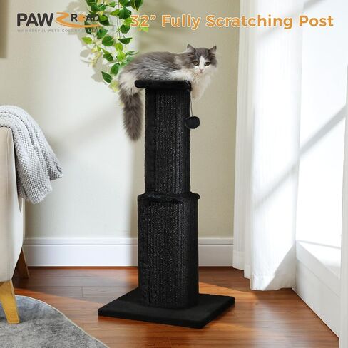 PAWZ Road Large Cat Scratching Post 32" Tall Black Cat Scratcher in Kuwait