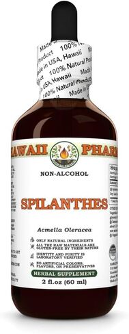 Spilanthes Alcohol-Free Liquid Extract, Organic Spilanthes (Acmella Oleracea) Dried Leaf, Flower and Stem Glycerite Natural Herbal Supplement, Hawaii Pharm, USA 2 fl.oz in Kuwait