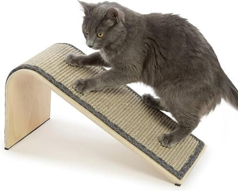 SmartyKat Sisal Angle Ramp Cat Scratcher, Natural Woven Sisal Surface & Stable Wooden Structure with Organic Catnip in Saudi Arabia