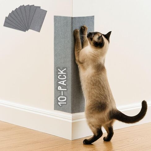 Cat Scratch Mat (3 Pack), 23.6’’ x 11.8’’ Cat Wall Corner Scratcher, Versatile Self-Adhesive Replacement Easy Use for Cat Trees Wall Furniture, Scratching Posts, and Couch Protection (Beige) in Kuwait