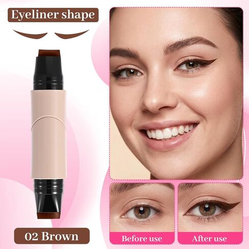 Eyeliner Wing Stamp, 2 PCS Brown Foldable Stamp Eyeliner Winged in Kuwait