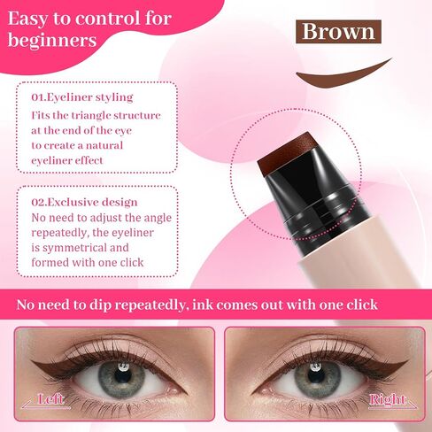 Eyeliner Wing Stamp, 2 PCS Brown Foldable Stamp Eyeliner Winged in Kuwait