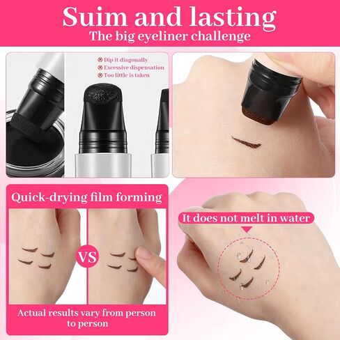 Eyeliner Wing Stamp, 2 PCS Brown Foldable Stamp Eyeliner Winged in Kuwait