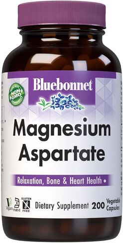 BlueBonnet Calcium Magnesium 1:1 Ratio Vegetarian Capsules, 180 Count, White in Kuwait