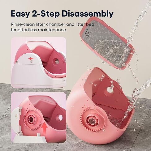PetPivot Self Cleaning Litter Box, Open Top Automatic Cat Litter Box, Pink in Saudi Arabia