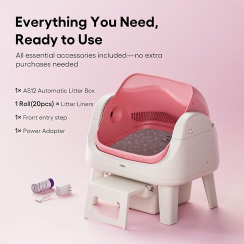 PetPivot Self Cleaning Litter Box, Open Top Automatic Cat Litter Box, Pink in Saudi Arabia