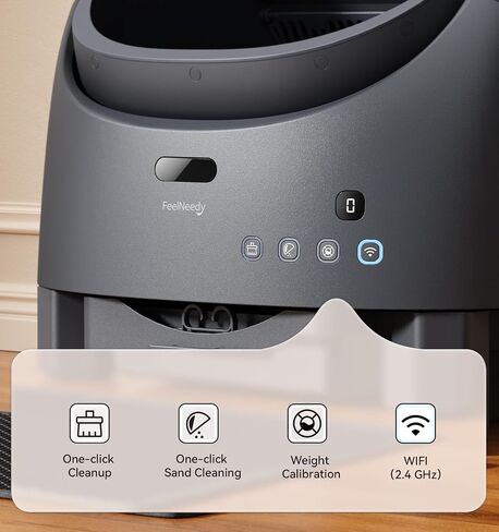 Automatic Litter Box Self Cleaning, FeelNeedy Open-Top Smart Cat Litter Box with App Control, Odor-Control Safety Sensor Design for Multiple Cats, with Waste Bags in Saudi Arabia