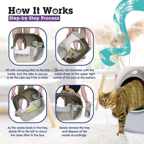 Omega Paw NRA15 Self Cleaning Litter Box Regular Size,Grey in Saudi Arabia