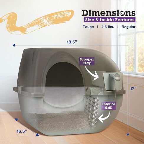 Omega Paw NRA15 Self Cleaning Litter Box Regular Size,Grey in Saudi Arabia