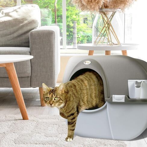 Omega Paw NRA15 Self Cleaning Litter Box Regular Size,Grey in Saudi Arabia