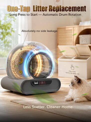 70L Anti-Pinch Feature Automatic Cat Litter Box, Self Cleaning Litter Box in Kuwait