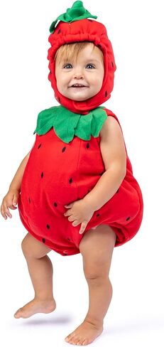 Dress-Up-America Baby Strawberry Costume - Halloween Strawberry Romper for Girls in Kuwait