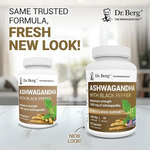 Dr. Berg Ashwagandha Capsules with Ashwagandha Root Powder & Black Pepper Extract - Ashwagandha Capsules for Men & Women - Ashwagandha Maximum Strength 1500mg of Ashwagandha Root - 90 Capsules in Saudi Arabia